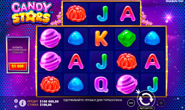Candy Stars slot machine design