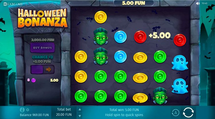 Winning combination in Halloween Bonanza slot machine