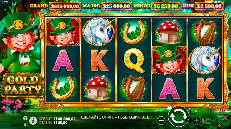 Gold Party slot design