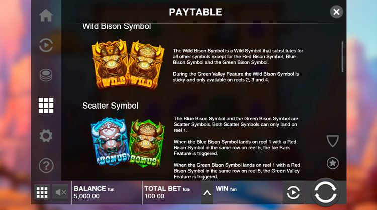 Wild and Scatter in the game Bison Battle