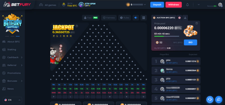 In Plinko, you can win the jackpot by collecting the word in a few throws